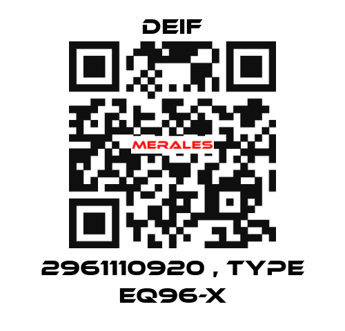 2961110920 , type EQ96-X Deif