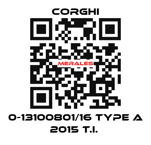 0-13100801/16 Type A 2015 T.I.  Corghi