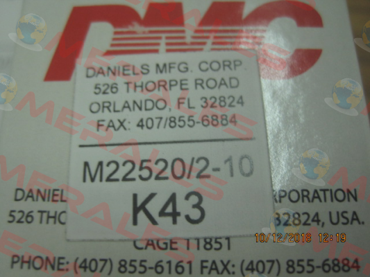 K43 Dmc Daniels Manufacturing Corporation