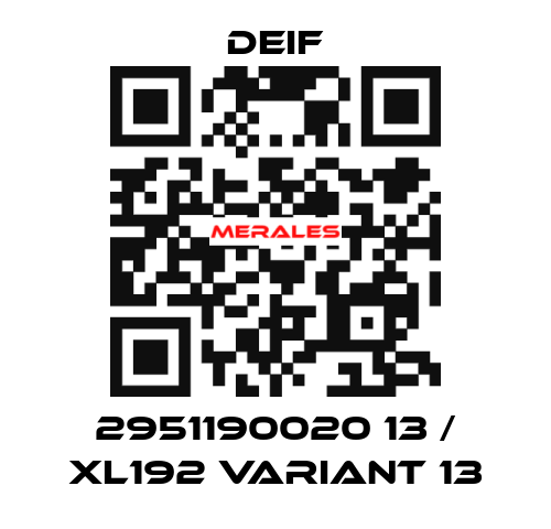 2951190020 13 / XL192 Variant 13 Deif