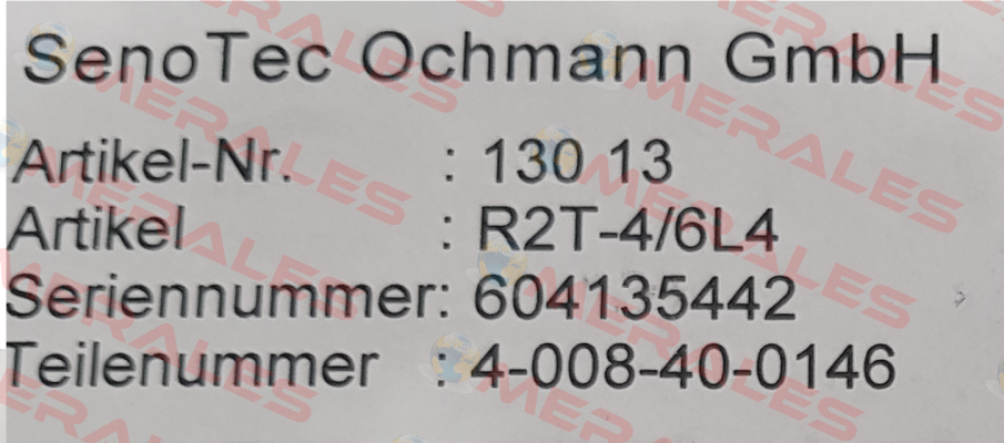 P/N: 130 13, Type: R2T-4/6L4 Senotec