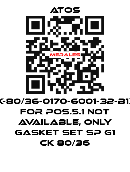 CK-80/36-0170-6001-32-B1X1 for Pos.5.1 not available, only gasket set SP G1 CK 80/36 Atos