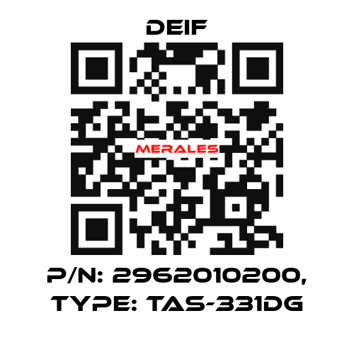 P/N: 2962010200, Type: TAS-331DG Deif