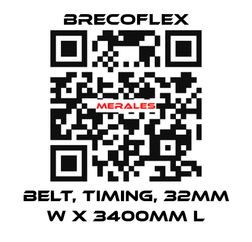 BELT, TIMING, 32MM W X 3400MM L Brecoflex