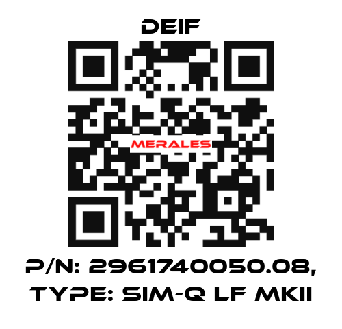 p/n: 2961740050.08, Type: SIM-Q LF MKII Deif