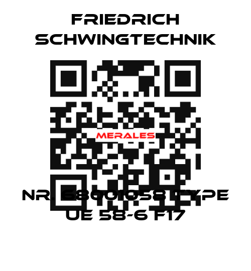 Nr. 68001058 Type UE 58-6 F17 Friedrich Schwingtechnik