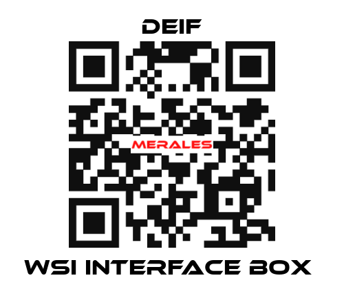 WSI INTERFACE BOX  Deif