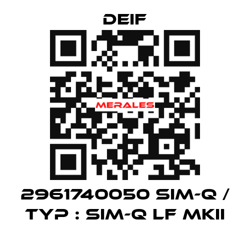 2961740050 SIM-Q / Typ : SIM-Q LF MKII Deif