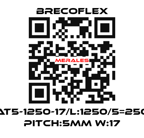 AT5-1250-17/L:1250/5=250 Pitch:5mm W:17 Brecoflex