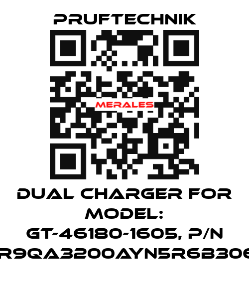 Dual charger for Model: GT-46180-1605, p/n WR9QA3200AYN5R6B3065 Pruftechnik