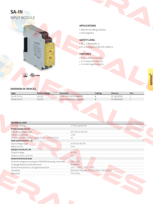 P/N: R1.180.0420.0 Type: SA-IN-S1-K-C DC 24V Wieland Electric