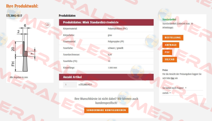 STL3002-K17 Mink Bürsten