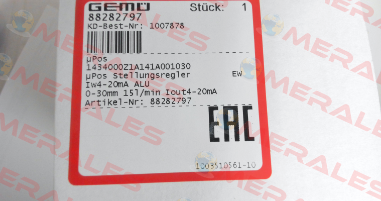 1434000Z1A141A001030 / 88282797 Gemü