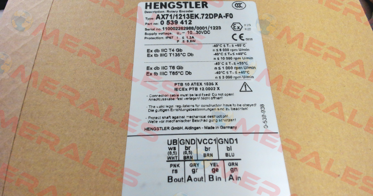 p/n: 0539412, Type: AX71/1213EK.72DPA-F0 Hengstler