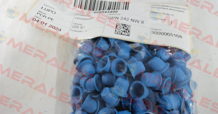242 0008 0000 / GPN 242 NW 8 PCR-PE, blue Poppelmann
