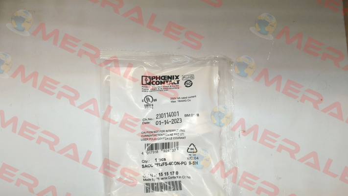 SACC-M12FS-4CON-PG 9-SH, ORDER NO: 1515170 Phoenix Contact