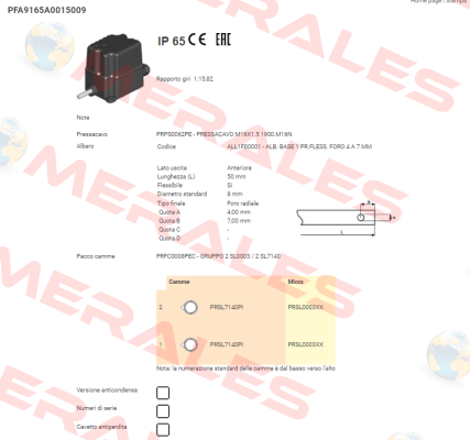 PFA9165A0015009 Ter Tecno Elettrica Ravasi