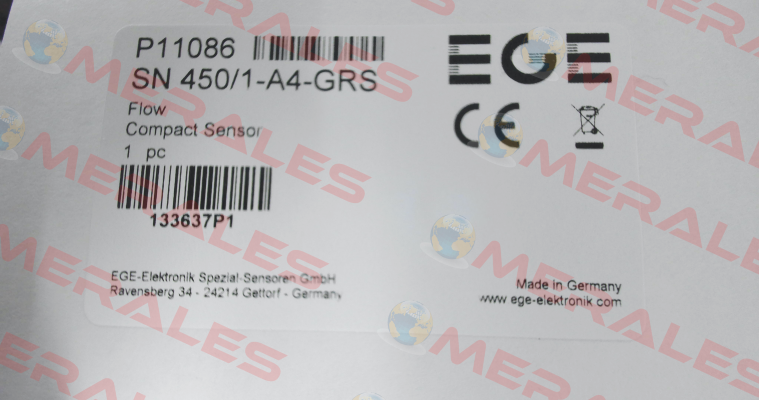 p/n: P11086, Type: SN 450/1-A4-GRS Ege