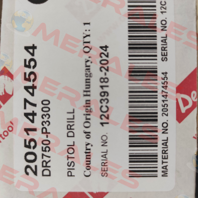 P/N: 2051474554, Type: DR750-P3300 Desoutter