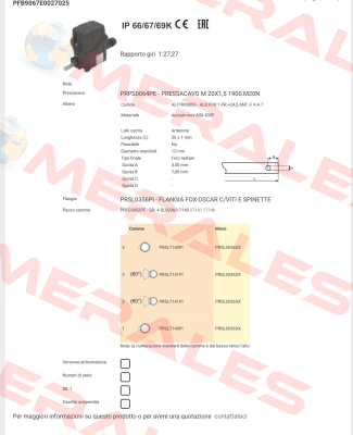PFB9067E0027025 Ter Tecno Elettrica Ravasi