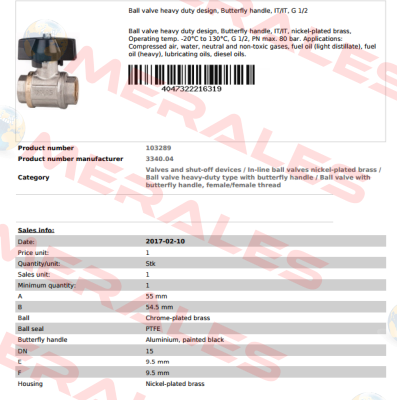 P/N: 103289 Type: 3340.04  Riegler