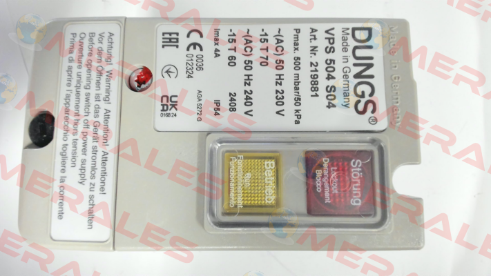 219881 / VPS 504 S04 230V Dungs