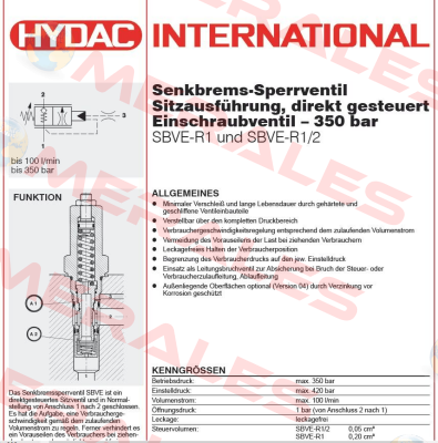 SBVE-R1/2-01X-XXXV Hydac