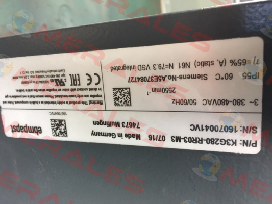 K3G280-RR03-M3 07/16  EBM Papst