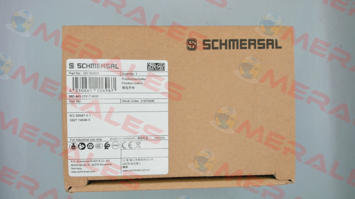 p/n: 101164827, Type: MD 441-11Y-T-M20 Schmersal