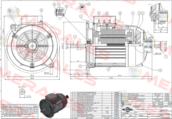 3030-32 IE2, 220-415V/50-60 Hz. Simel