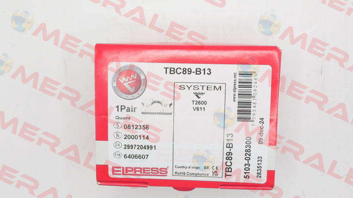 p/n: 5103-028300, Type: TBC89-B13 Elpress