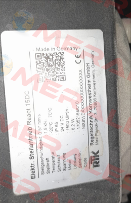 Type REact 15DC RTK Regeltechnik