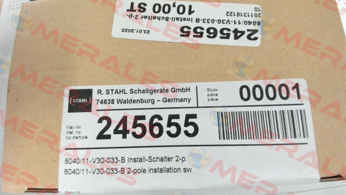 P/N: 245655, Type: 8040/11-V30-033-B Stahl