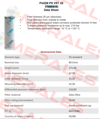 77680515 / PI4208PSVST25 MAHLE