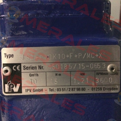 JS 1-110 K10+F+P/MC+X Pu.-Nr. D2150185/15-0658 replacement (aggregate) P/N: 10009143 Type: JS1-110K10+F+P/MC+X  Varisco pumps