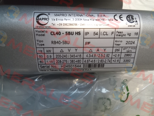 CL 40 HS kW0,9 MAPRO International