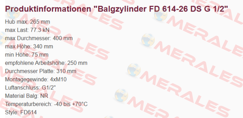 FD 614-26 DS G1/2 Contitech