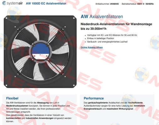 AW 1000D EC Axialventilator EBM Papst