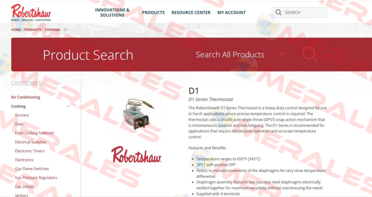 D1 series Robertshaw