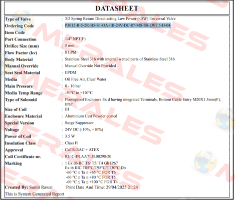P3012-R-5-2R-B5-S1-OA+III-24V-DC-87-MS-SS-LW3.5-H-04 Rotex