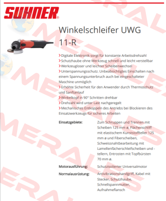 UWG 11-R 230V VDE /100054611 Suhner