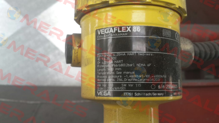 P/N: FX86.AXHTN1HXAMAM, Type: Vegaflex 86 Vega