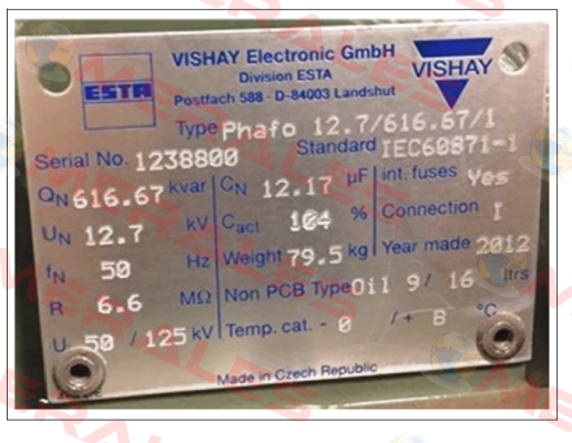 Phafo 12,7/616,67/1 Vishay