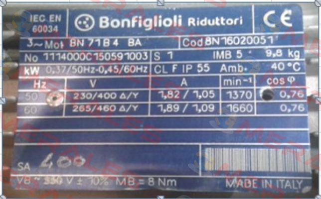 BN 71B 4 BA B5 Bonfiglioli