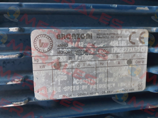 ANNO 04/12 N 0454115 COD 17902273A-313 OEM  Bronzoni