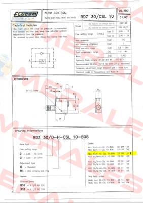RDZ 30/D-HG-CSL 10-B06 33 011 151  Flucom
