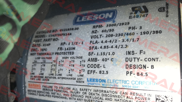 C143T34FK14A (obsolete) - replaced by 122085.00  Leeson