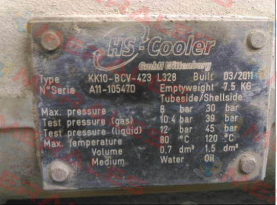 KK10-BCV-423 L328 HS Cooler
