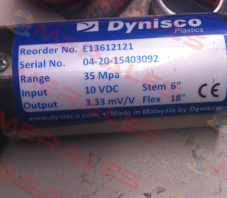 Model: E13612121    (ECHO-MV3-MPA-R21-UNF-HIR-S06-F18-NTR)  Dynisco