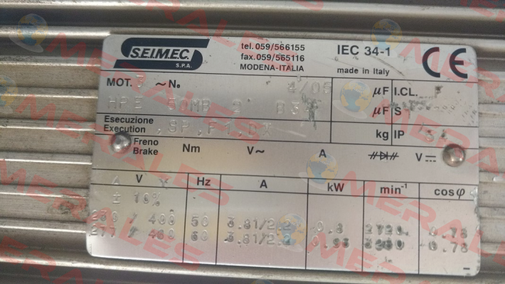 HPE 50 MB 2 230.400-50 B34  Seimec (Rossi)